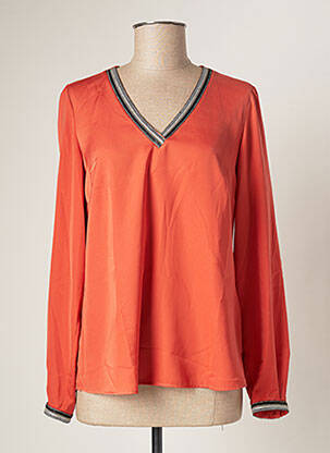 Blouse poignets boutonnés avec fente manches longues orange TINTA STYLE femme