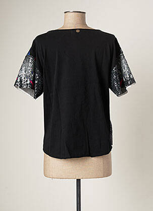 Top imprimé fantaisie manches courtes noir BSB femme