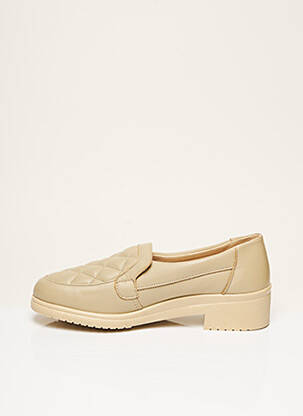 Mocassins tissage satiné talon plat jusqu'à 3cm beige ROHDE femme