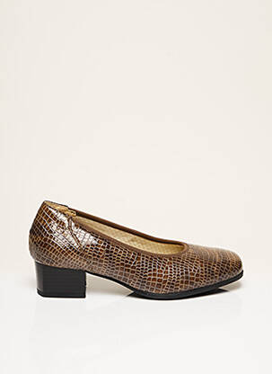 Escarpins matière lisse talon de 4 à 6cm marron GOLDKRONE femme