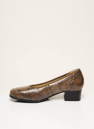 Escarpins matière lisse talon de 4 à 6cm marron GOLDKRONE femme