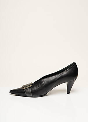 Escarpins tissage satiné talon de 4 à 6cm noir KARSTON femme