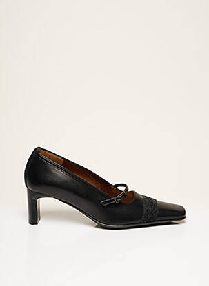 Escarpins tissage satiné talon de 4 à 6cm noir CORINE femme
