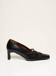 Escarpins tissage satiné talon de 4 à 6cm noir CORINE femme
