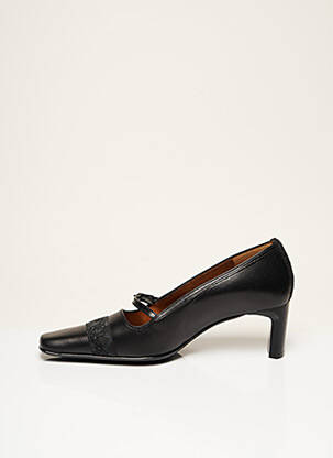 Escarpins tissage satiné talon de 4 à 6cm noir CORINE femme
