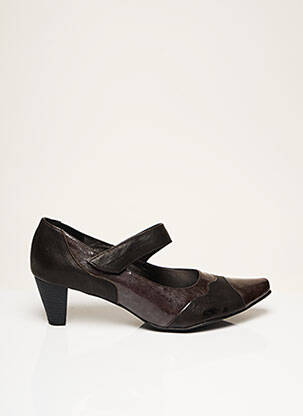 Escarpins matière lisse talon de 4 à 6cm marron ARTIKA SOFT femme