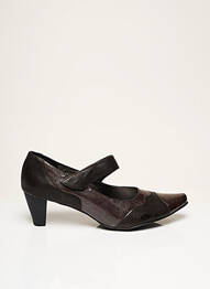 Escarpins matière lisse talon de 4 à 6cm marron ARTIKA SOFT femme