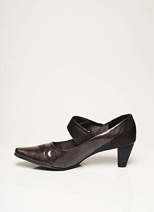 Escarpins matière lisse talon de 4 à 6cm marron ARTIKA SOFT femme