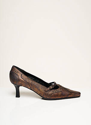 Escarpins bout pointu talon de 4 à 6cm marron J.METAYER femme