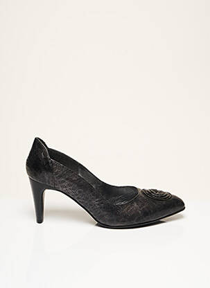 Escarpins tissage satiné talon de 4 à 6cm noir J.METAYER femme