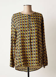 Blouse imprimé fantaisie manches longues jaune SEE THE MOON femme