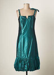 Robe mi-longue fermeture zippée au dos fines bretelles noir PAULE VASSEUR femme