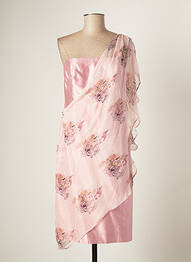 Robe mi-longue imprimé fantaisie fines bretelles rose PAULE VASSEUR femme
