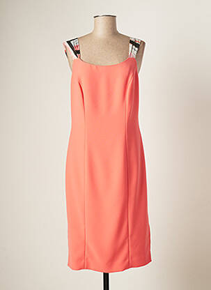 Robe mi-longue imprimé fantaisie fines bretelles rose PAULE VASSEUR femme