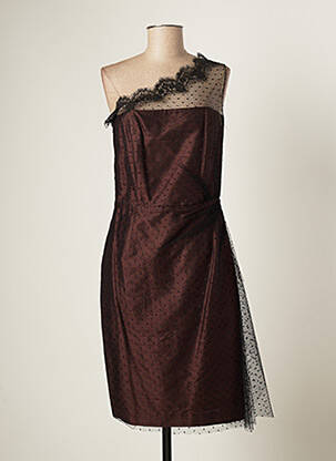 Robe courte sans manche sans manche marron PAULE VASSEUR femme