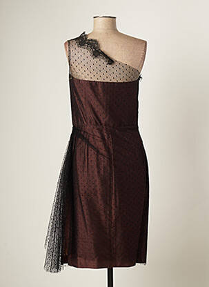 Robe courte sans manche sans manche marron PAULE VASSEUR femme