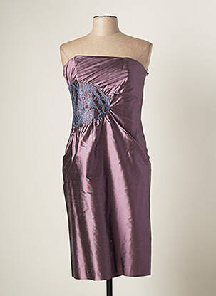 Robe courte sans manche sans manche violet PAULE VASSEUR femme