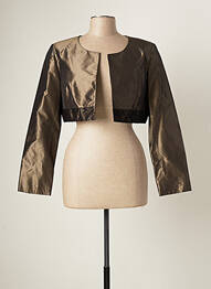 Veste casual col rond marron PAULE VASSEUR femme