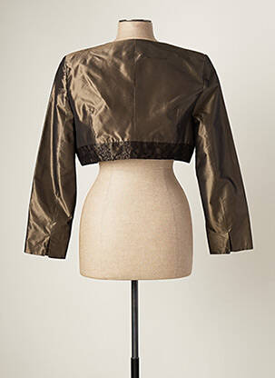 Veste casual col rond marron PAULE VASSEUR femme