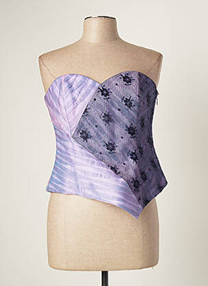Top coupe cintrée sans manche violet PAULE VASSEUR femme