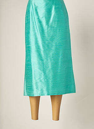 Jupe longue fermeture zippée au dos bleu PAULE VASSEUR femme