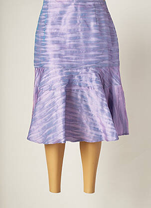 Jupe mi-longue coupe évasée violet PAULE VASSEUR femme