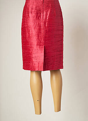 Jupe mi-longue taille haute rose PAULE VASSEUR femme