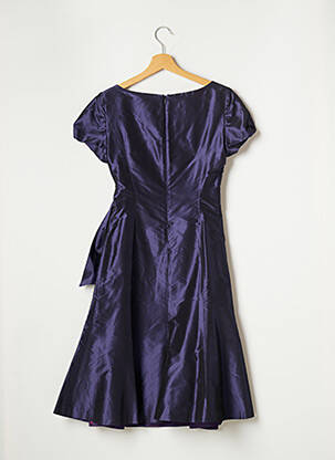 Robe mi-longue manches courtes manches courtes violet PAULE VASSEUR femme