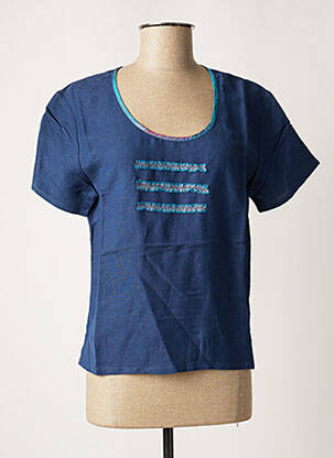 T-shirt bleu NID D'ABEILLE pour femme