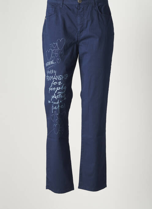 Pantalon droit bleu SOPHIA CURVY pour femme