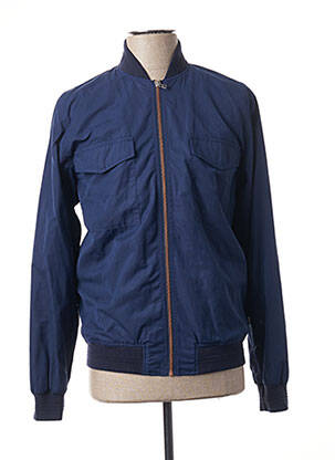 Blouson finition bords-côtes bleu BELLEROSE homme