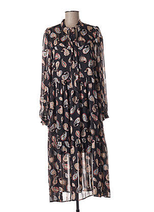 Robe courte coupe fluide manches longues noir IMPERIAL femme