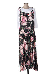Robe longue manches bretelles ajustables manches 3/4 noir IMPERIAL femme