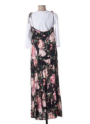 Robe longue manches bretelles ajustables manches 3/4 noir IMPERIAL femme