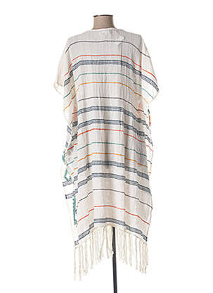 Robe mi-longue coupe fluide manches courtes beige STAR MELA femme