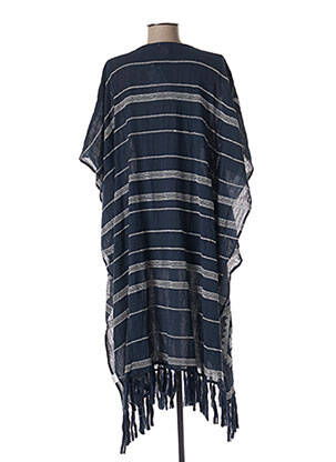 Robe mi-longue coupe fluide manches courtes bleu STAR MELA femme