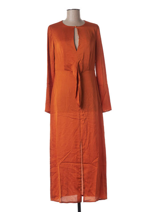 Robe longue manches longues manches longues orange DAY OFF femme