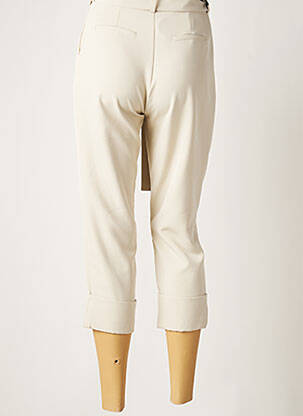 Pantacourt taille haute taille haute beige PLEASE femme
