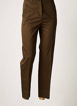 Pantalon chino tissage popeline taille normale vert MANGO femme