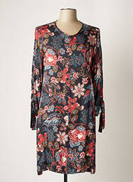 Robe mi-longue imprimé fleurs manches longues bleu IMPERIAL femme
