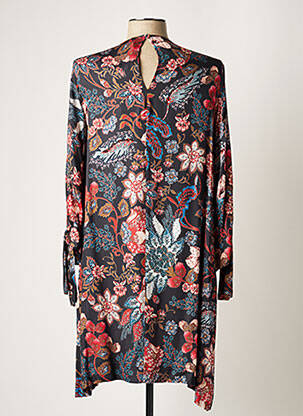 Robe mi-longue imprimé fleurs manches longues bleu IMPERIAL femme