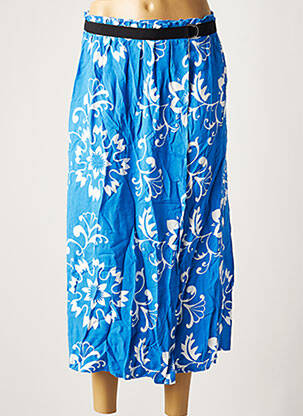 Jupe longue coupe fluide bleu BELLEROSE femme