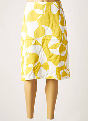 Jupe mi-longue coupe droite jaune BELLEROSE femme