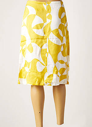 Jupe mi-longue coupe droite jaune BELLEROSE femme