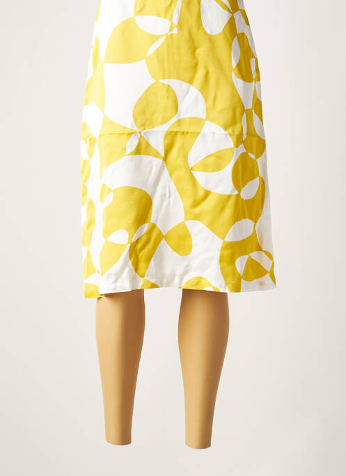 Jupe mi-longue coupe droite jaune BELLEROSE femme