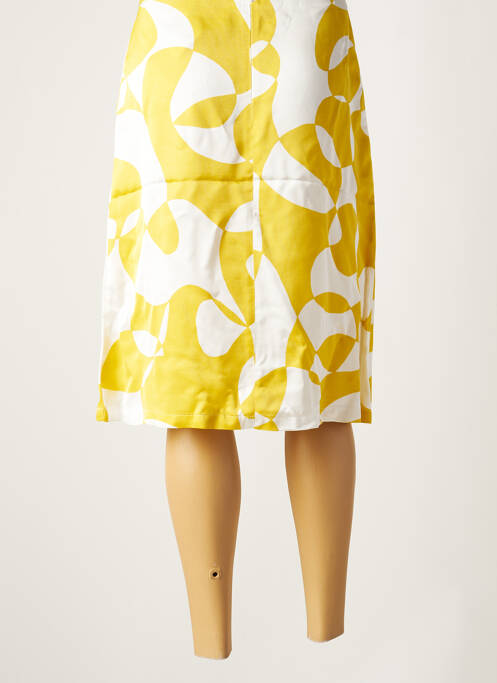 Jupe mi-longue coupe droite jaune BELLEROSE femme