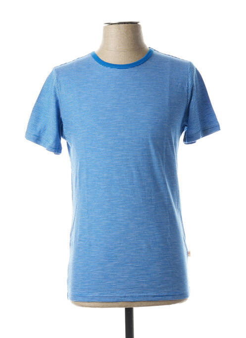 T-shirt bleu KNOWLEDGE COTTON APPAREL pour homme