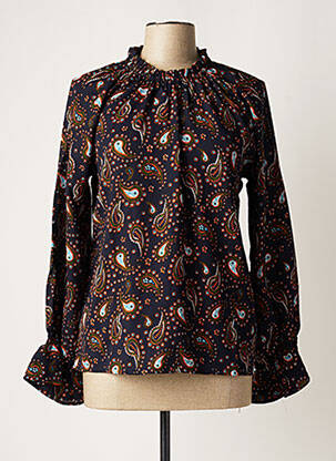 Blouse imprimé fantaisie manches longues bleu DAY OFF femme