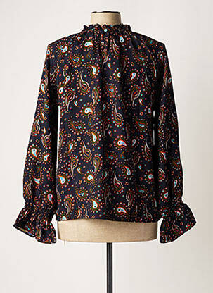 Blouse imprimé fantaisie manches longues bleu DAY OFF femme