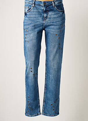 Jeans coupe droite effet usé délavé taille normale bleu NOISY MAY femme